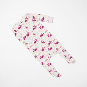 Floral Tractor Baby Bamboo Pajamas - PREORDER