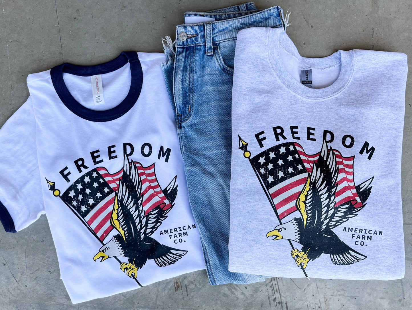 ‘Freedom’ Flag Ash Crewneck