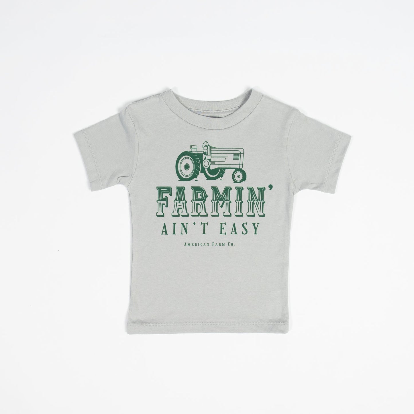 ‘Farmin’ Ain’t Easy’ Green Toddler/Youth Tees