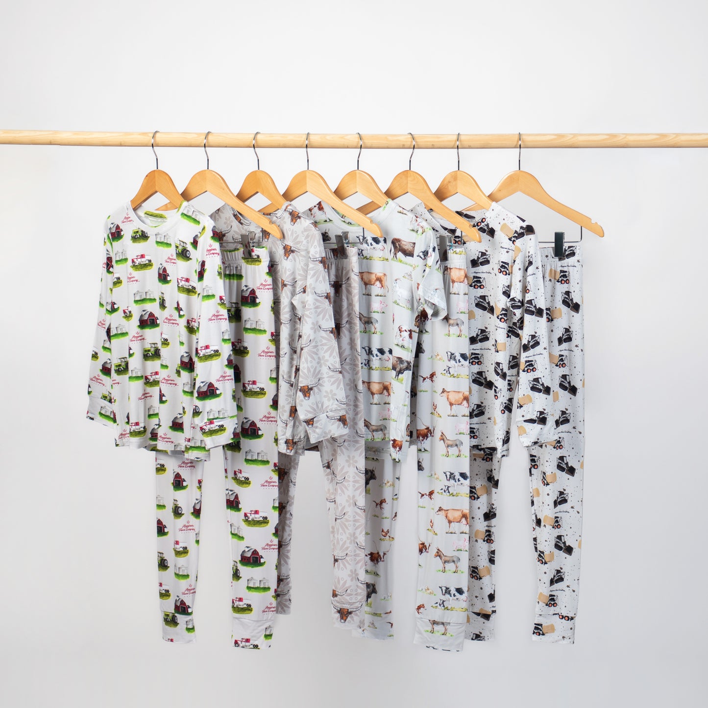 Watercolor Farm Toddler/Youth Bamboo Pajama Set - PREORDER