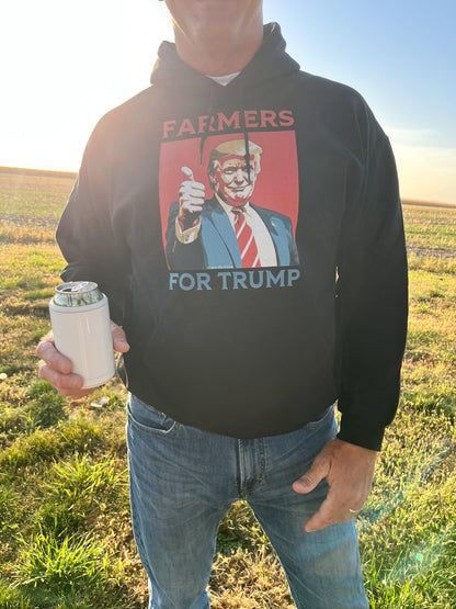 Farmers for Trump Black Graphic Hoodie - Trump '24