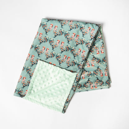 Floral Chicken Minky Baby Blanket - PREORDER