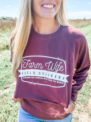 'Farm Wife Field Delivery’ Lightweight Crewneck