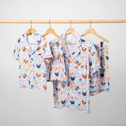 Valentines Chickens Toddler/Youth Bamboo Pajama Set - PREORDER