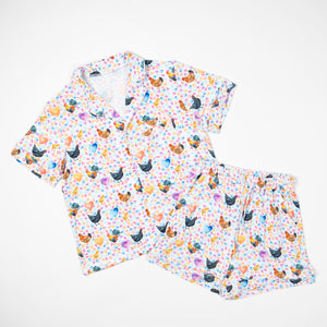 Valentines Chickens Adult Bamboo Pajama Set  - PREORDER