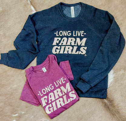 Long Live Farm Girls Maroon Tee - Youth & Toddler