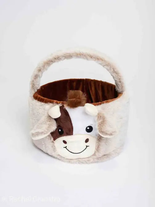 Fuzzy Cow Easter Basket - PREORDER