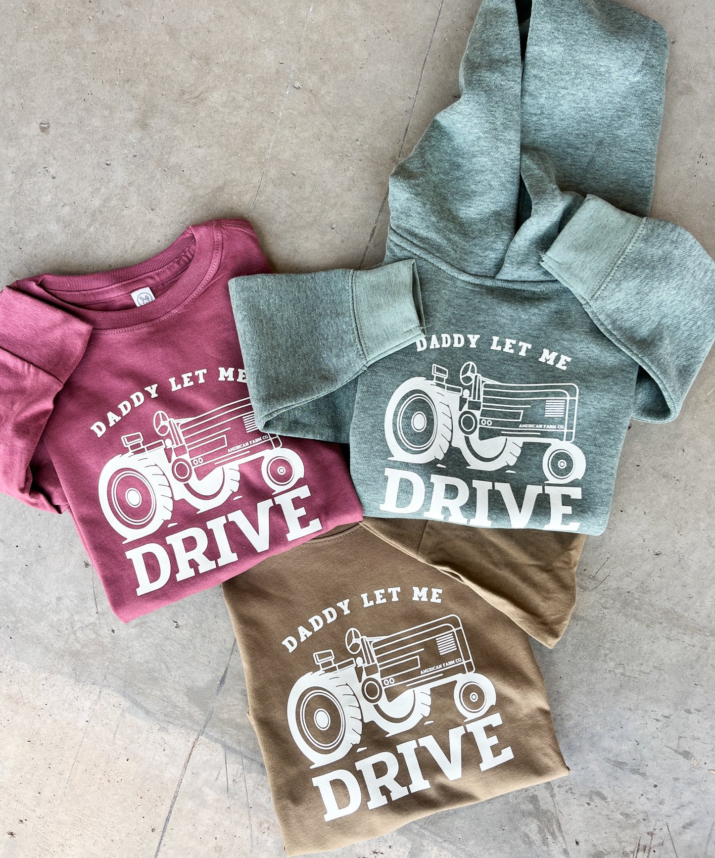 ‘Daddy Let Me Drive’ Heather Green Toddler/Youth Hoodie