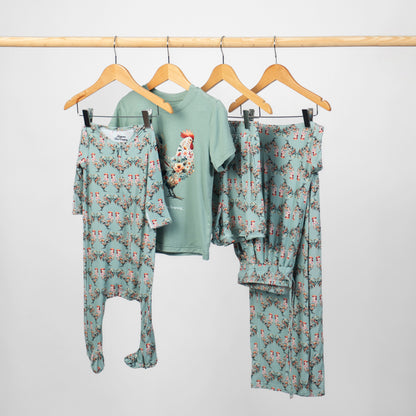 Floral Chicken Spring Baby Bamboo Pajamas - PREORDER