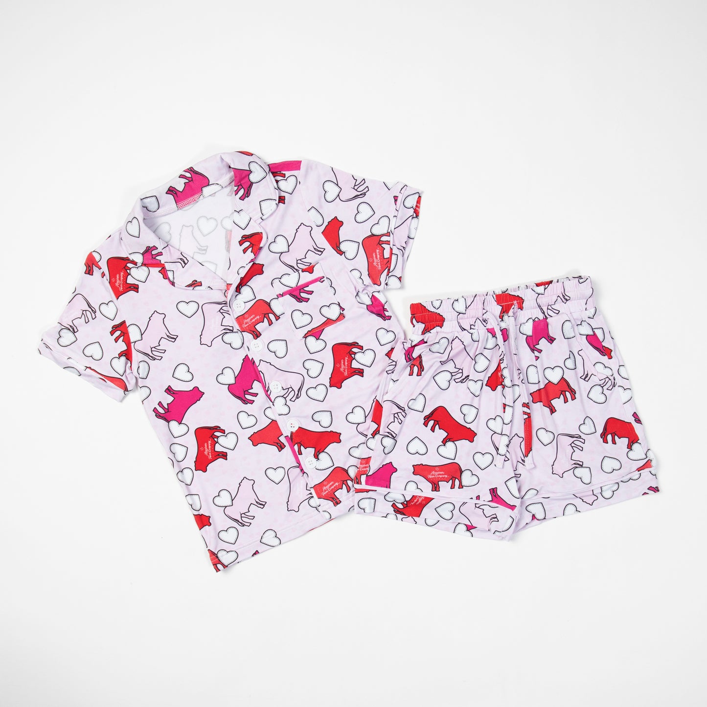 Valentines Cows Toddler/Youth Bamboo Pajama Set - PREORDER