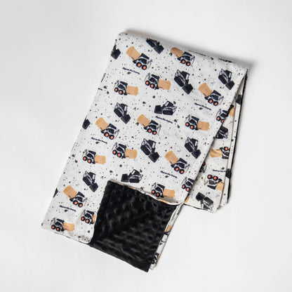 Skid Loader Minky Baby Blanket - PREORDER