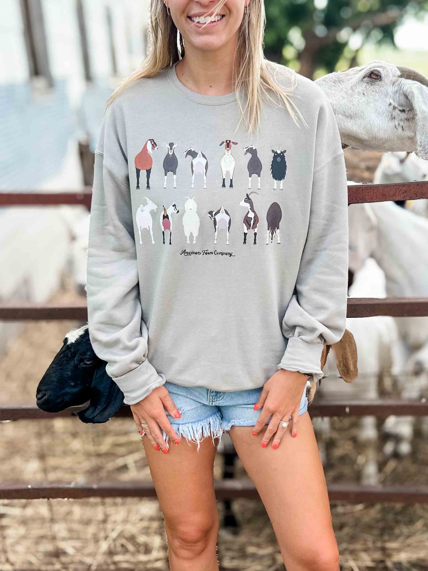 AFC Goats Heather Stone Crewneck