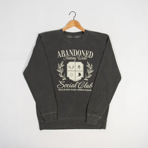 'Abandoned Hunting Wives Club' Washed Black Crewneck