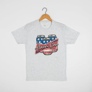 ‘Ameri-Can’ Heather White Tee