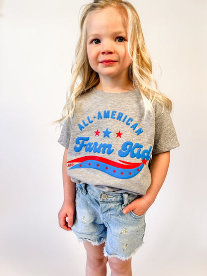 'All-American Farm Kid' Grey Tee