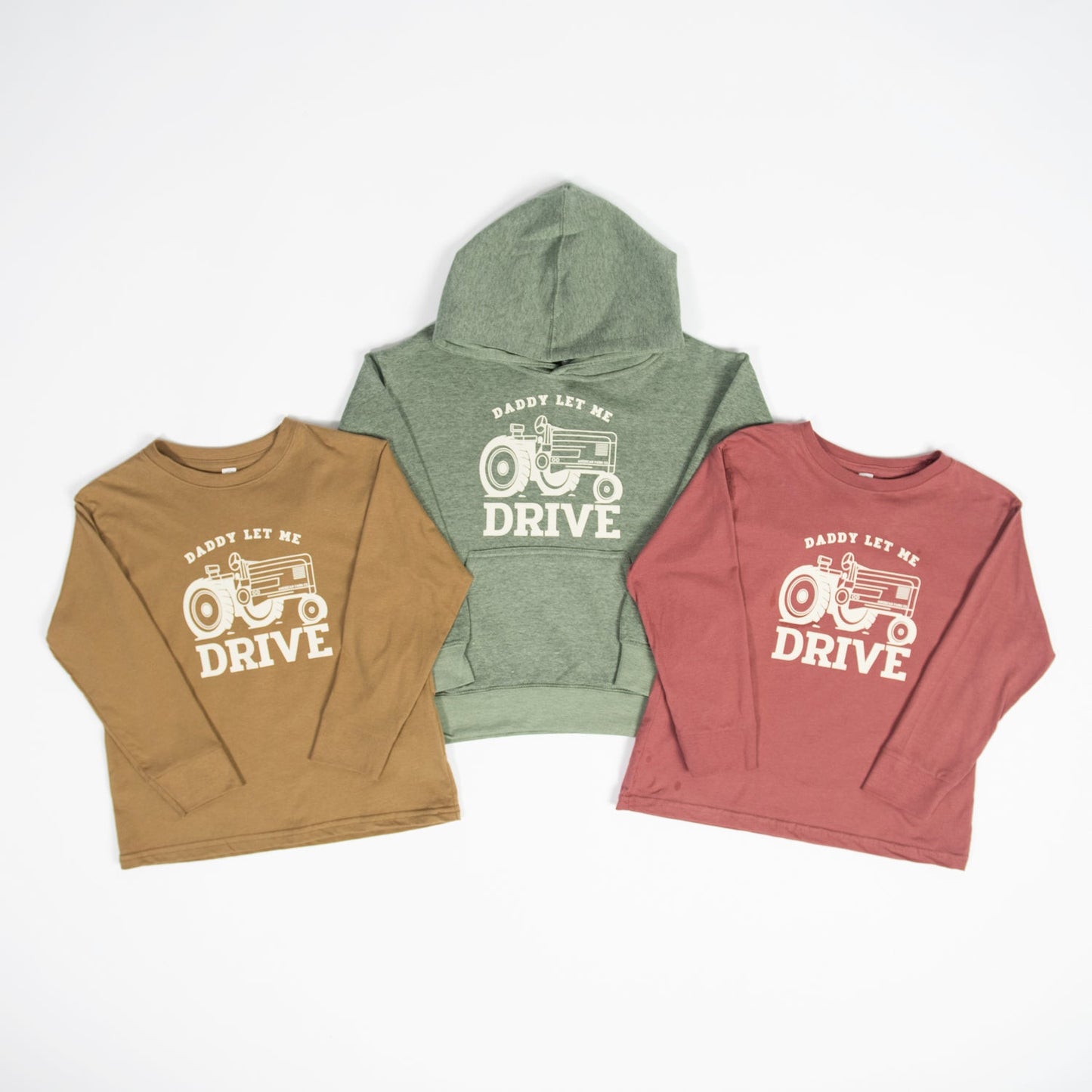 ‘Daddy Let Me Drive’ Heather Green Toddler/Youth Hoodie