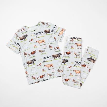 Watercolor Animals Toddler/Youth Bamboo Pajama Set - PREORDER