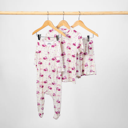 Floral Tractor Toddler/Youth Bamboo Pajama Set - PREORDER