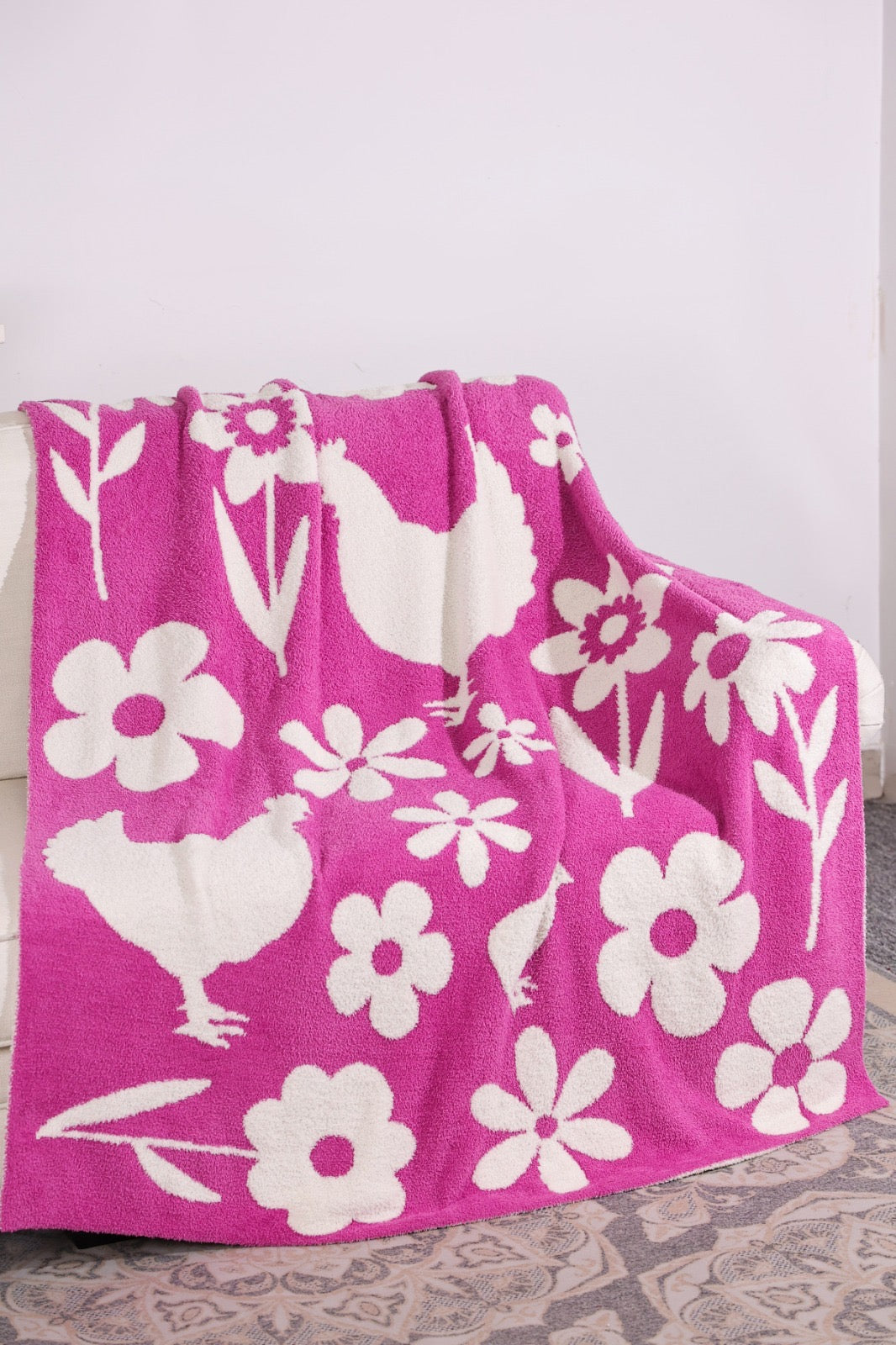 AFC Chickens & Flowers Luxe Blanket - PREORDER