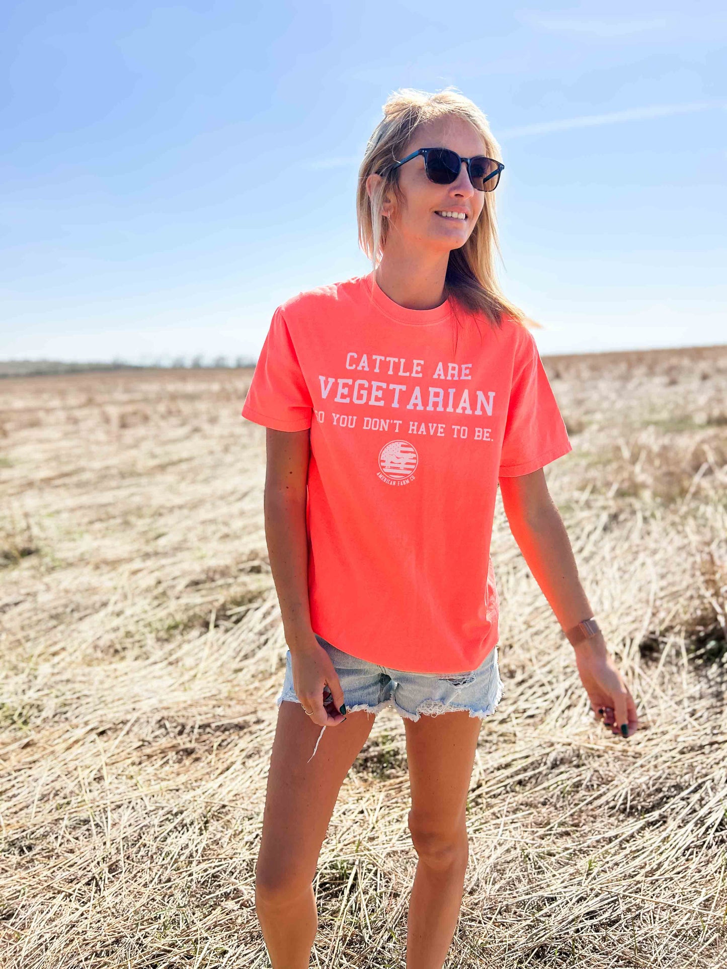 Cattle are Vegetarian' Neon Tee