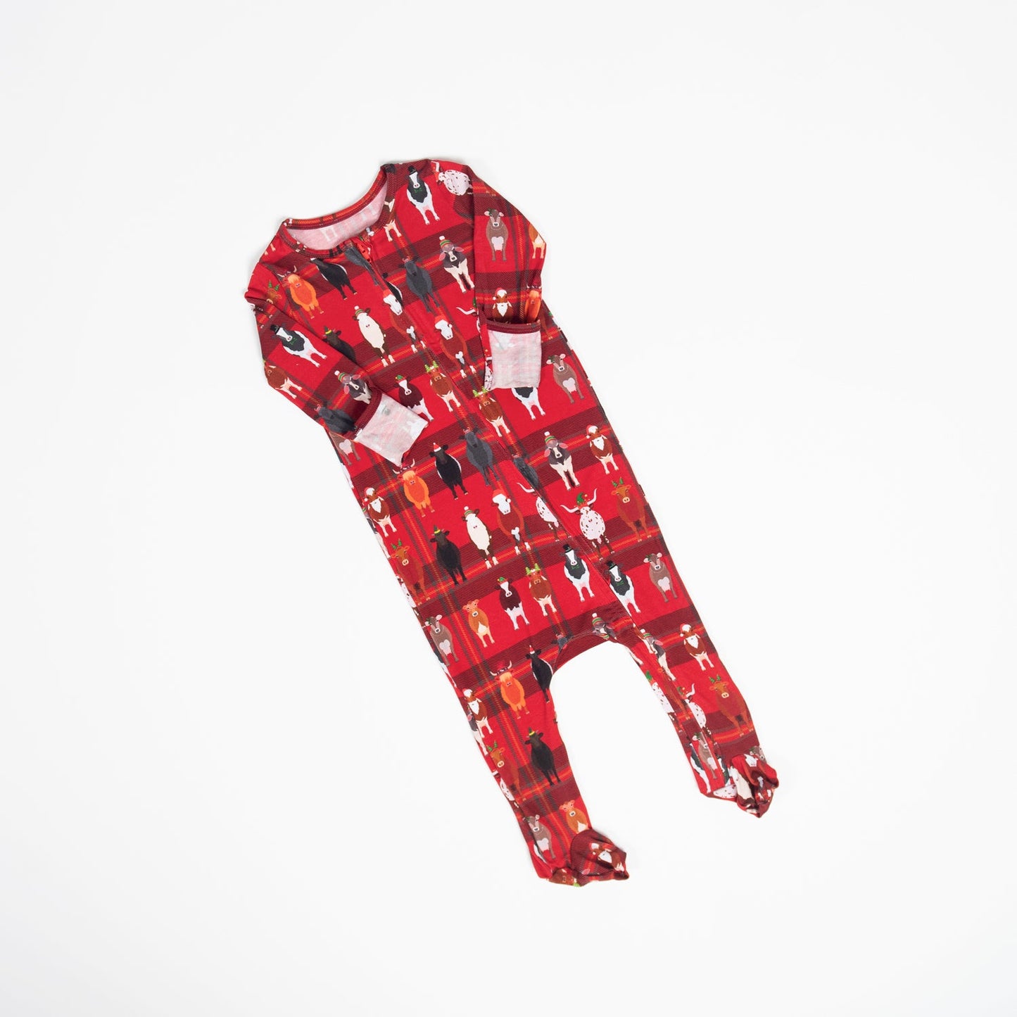 PREORDER Christmas Cow Baby Bamboo Pajamas