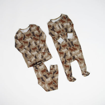 PREORDER Cow Camo Toddler/Youth Bamboo Pajamas