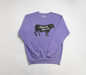 American Farm Co' Cow Lilac Crewneck