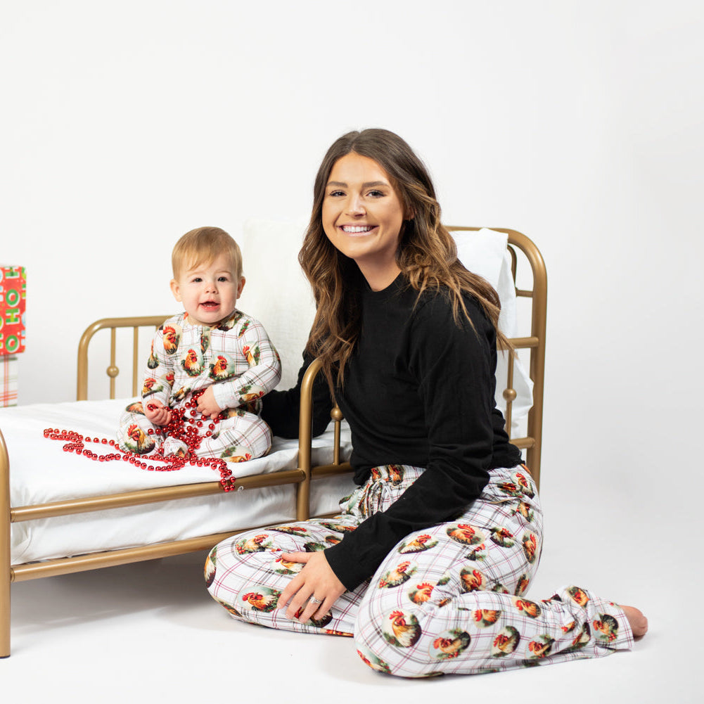 Christmas Plaid Rooster Toddler/Youth Bamboo Pajama Set PREORDER