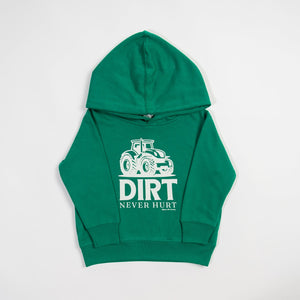 Dirt Never Hurt Green Toddler/Youth Hoodie