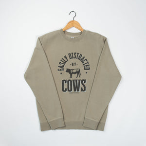 Easily Distracted by Cows' Grey Crewneck