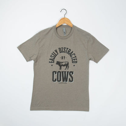 Easily Distracted by Cows' Taupe Tee