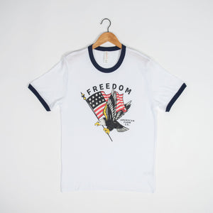 ‘Freedom’ Flag Ringer Tee