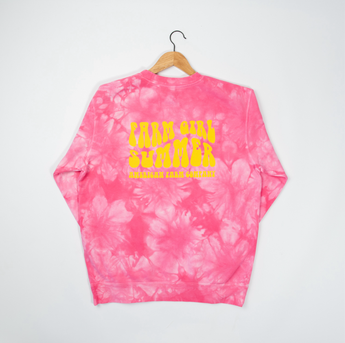 'Farm Girl Summer' Tie-Dye Pink Crewneck