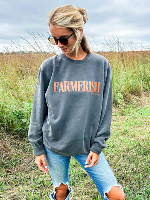 ‘Farmerish’ Washed Black Crewneck