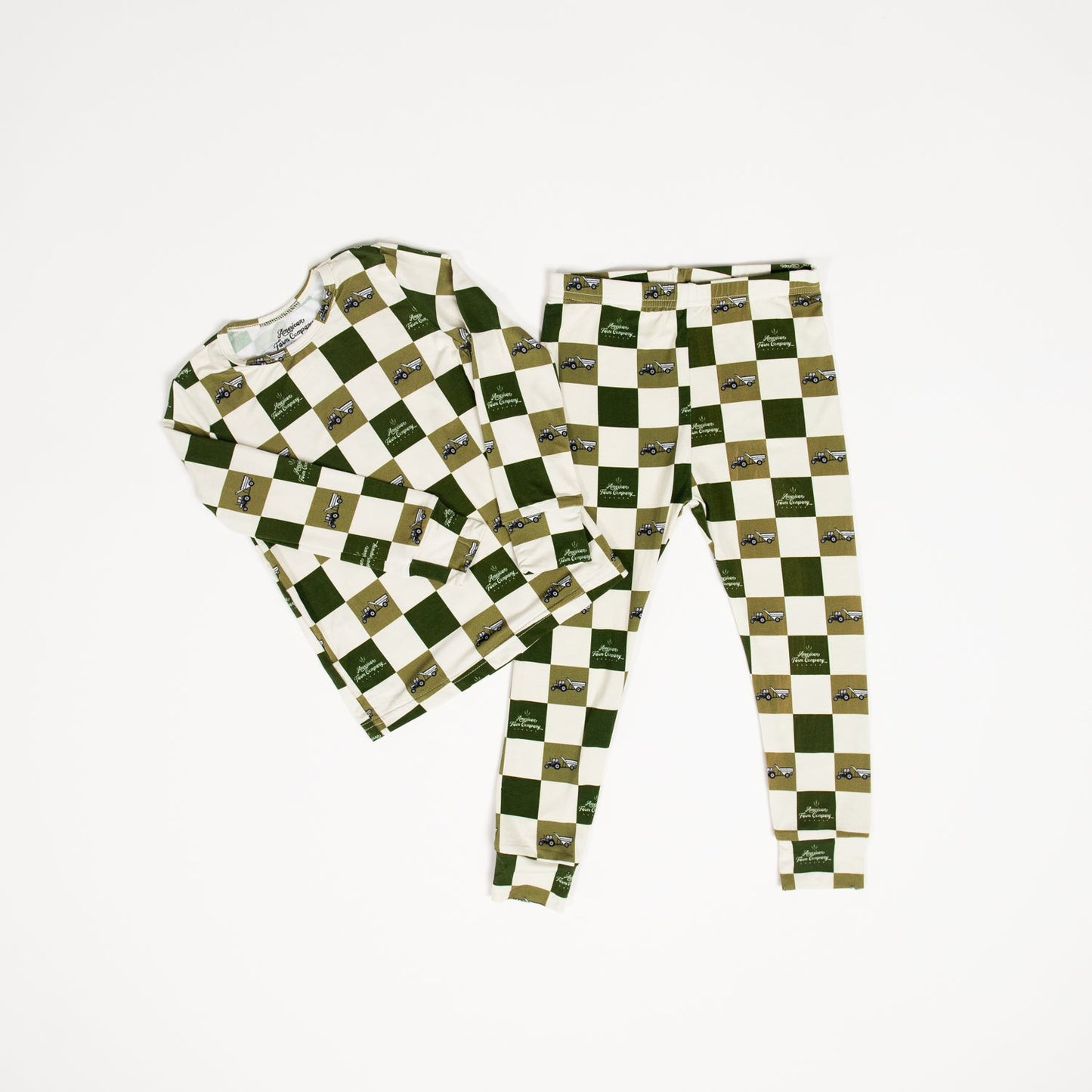 Grain Cart Checkers Toddler/Youth Bamboo Pajamas