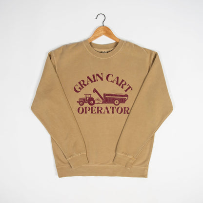 ‘Grain Cart Operator’ Tan Crewneck