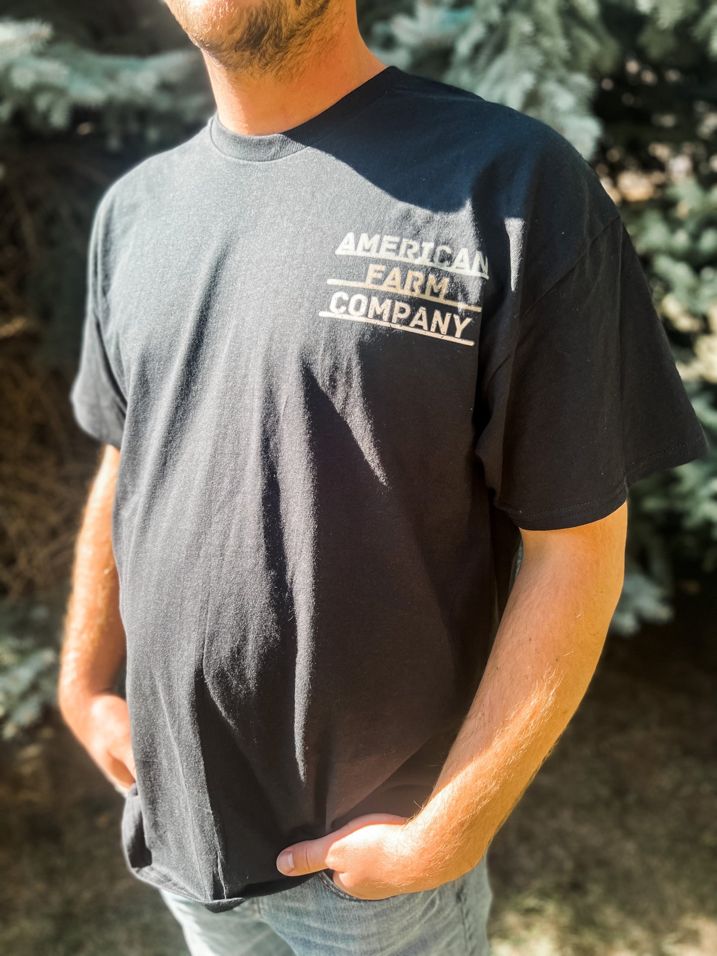 'Here's To the Farmers' Black Tee