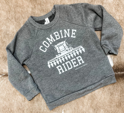 Combine Rider Grey Toddler/Youth Crewnecks