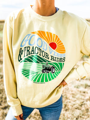 'Good Vibes & Tractor Rides' Crewneck