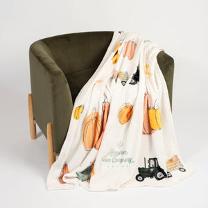 Pumpkin Hayrack Plush Blanket PREORDER