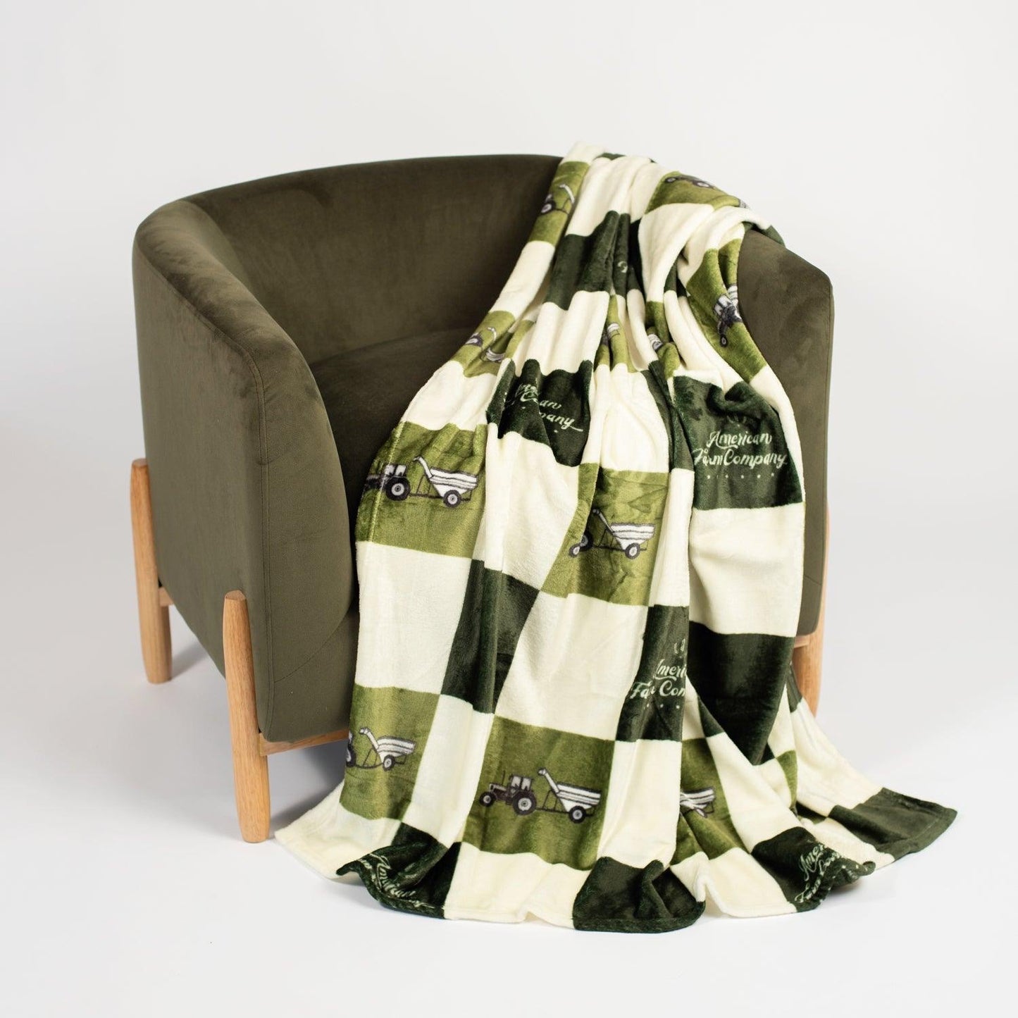 Grain Cart Checkers Plush Blanket PREORDER