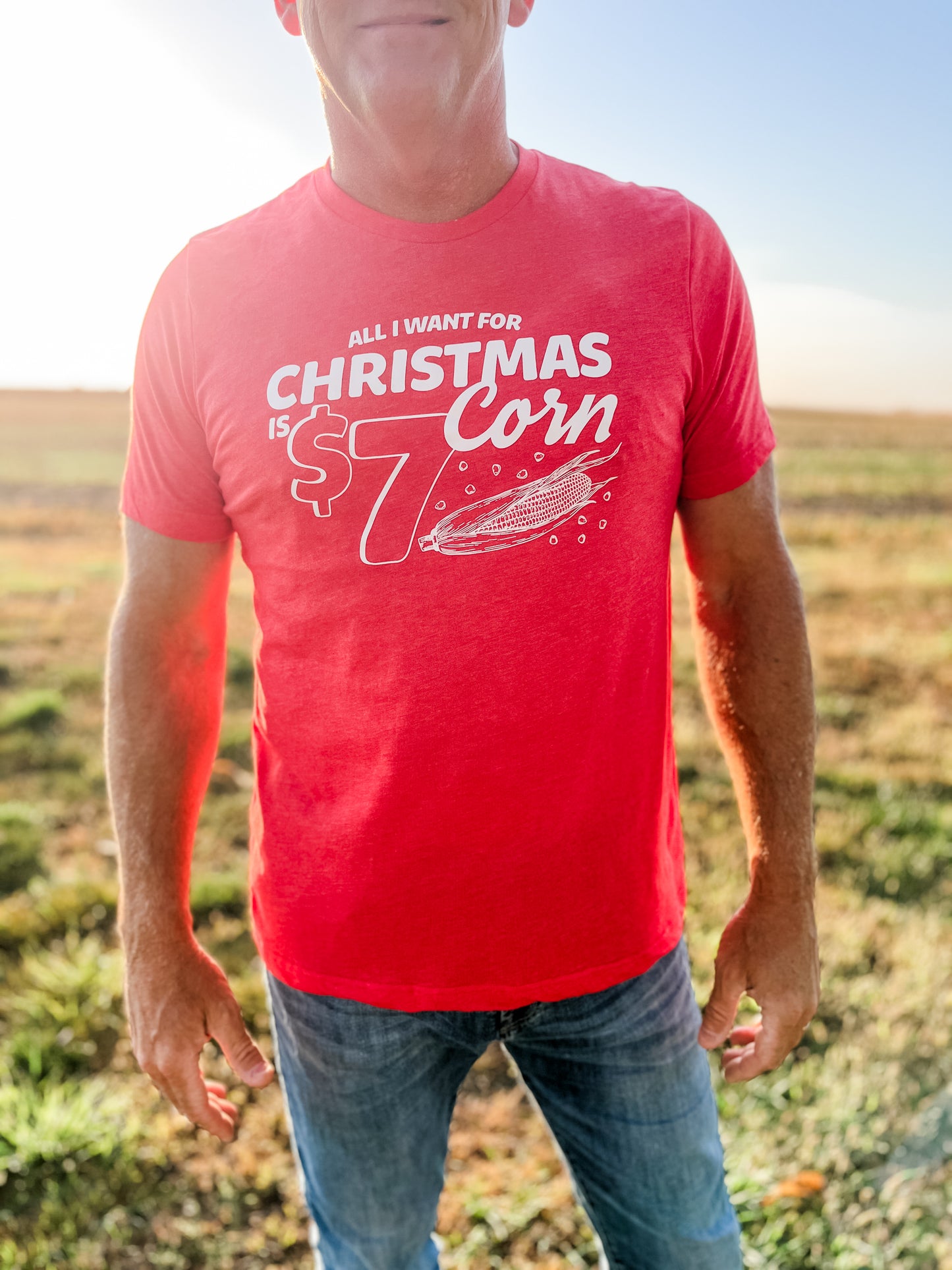 All I Want For Christmas Is $7 Corn Red Tee