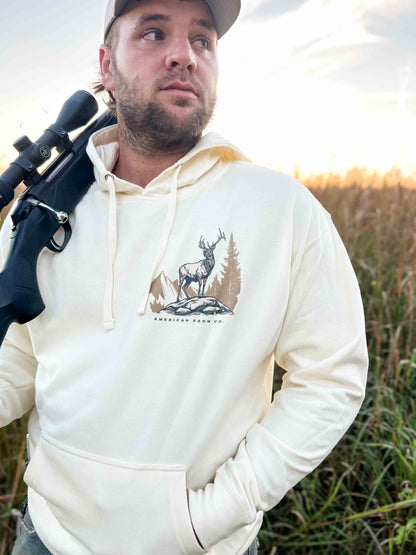 Elk Landscape Cream Hoodie