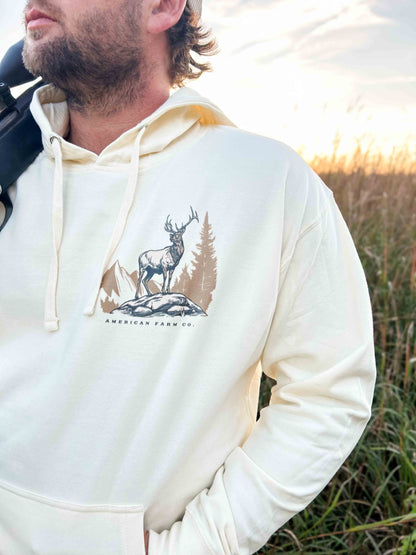 Elk Landscape Cream Hoodie