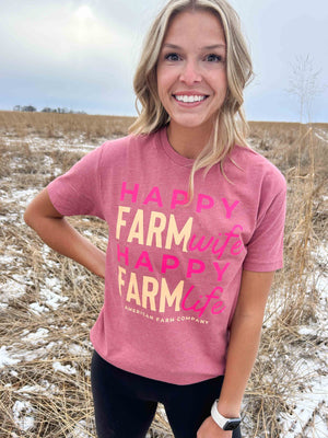 Happy Farm Wife/Life Essential Mauve Tee