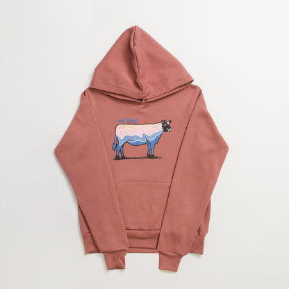 Kids Retro 'Eat Beef' Mauve Youth & Toddler Hoodie