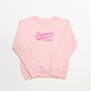 'Support Farmers Banner' Pink Crew- Toddler