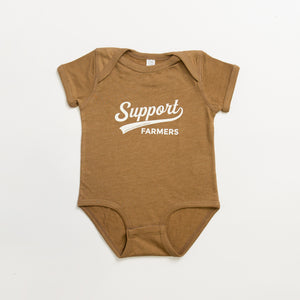 'Support Farmers Banner’ Heather Brown Onesie