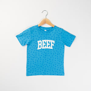 Kids Blue Spot ‘BEEF’ Tee