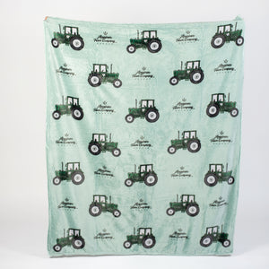 'Green Tractor' Plush Blanket